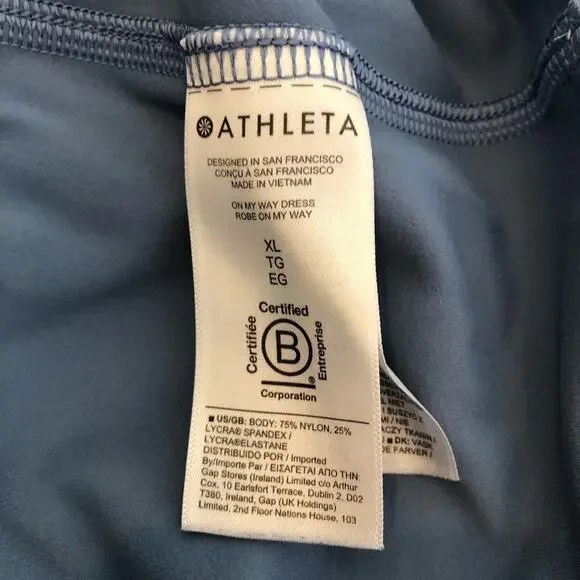 Athleta On My Way blue racerback sleeveless athletic dress size Extra Large XL - Picture 8 of 15